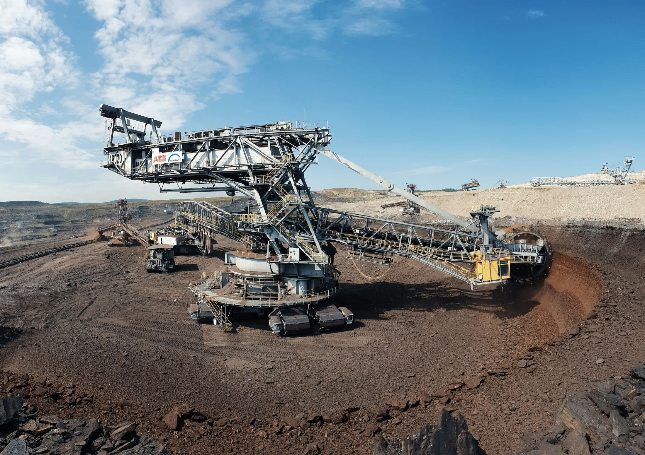 A bucket-wheel excavator working a surface mine at scale.